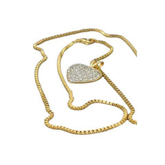 Woman Heart of Diamond pendant w/ Box Chain