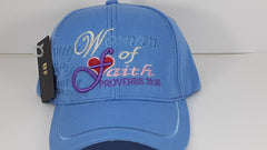 "Woman Of Faith" Serene Blue Baseball Cap