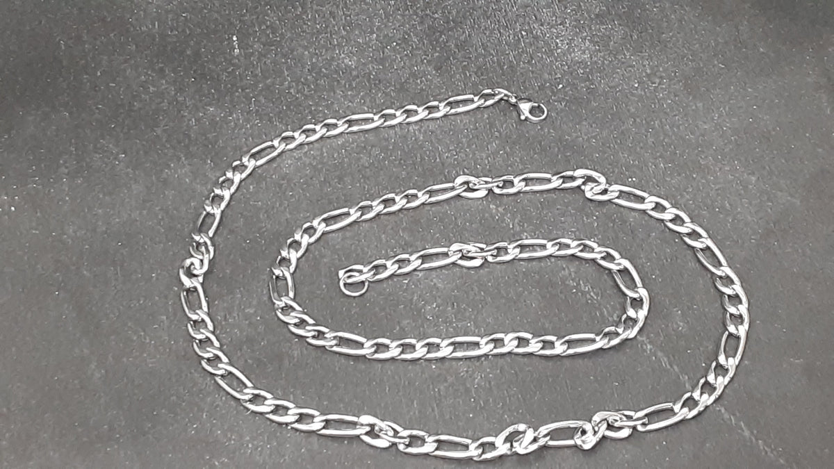 18K Silver-Plated Figaro Chain Necklace - Unisex