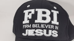 (FBI) Firm Believer In Jesus Religious Baseball Cap Black