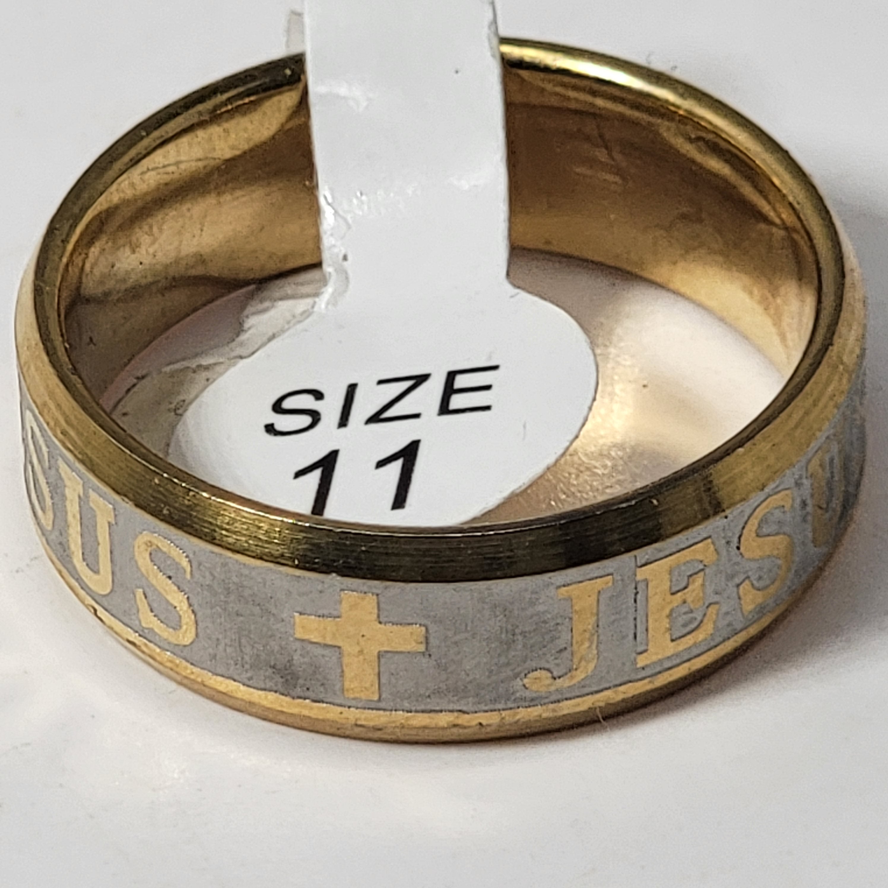 Gold Horseshoe with Jesus Face Ring | Factory Direct Jewelry