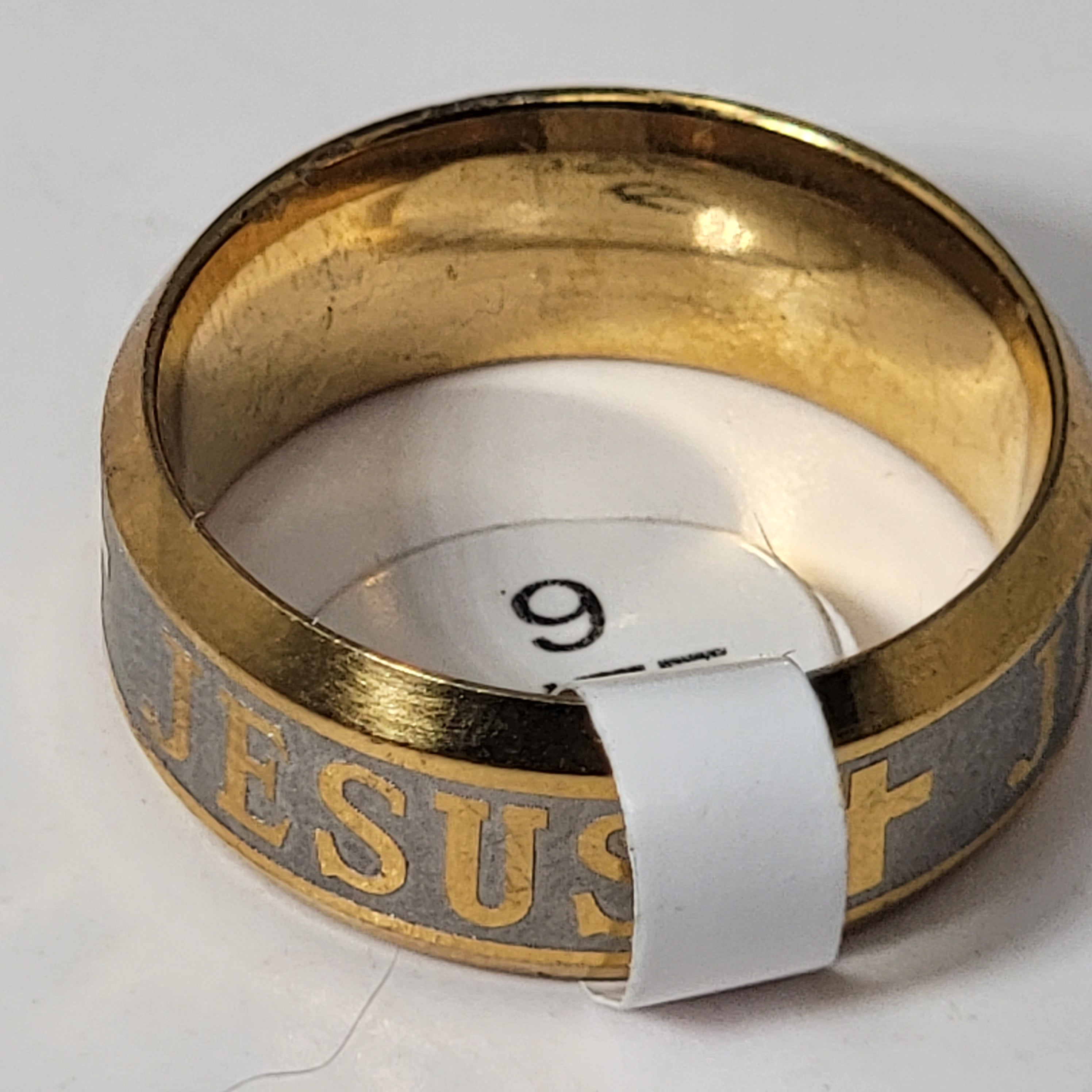 Jesus Cross Male/Women Ring Gold Color Stainless Steel Rings