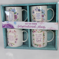 Set of Four Inspirational Mugs