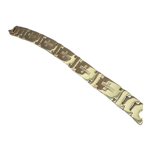 New 18k Gold Plated Stainless Steel Cross Letter Pattern Braselet.