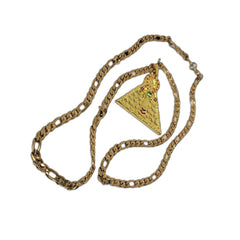 18K Gold-Plated Colorful Ankh Pyramid Pendant