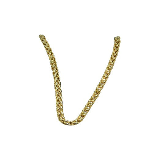Men's 8mm Braided Wheat 18K Gold Plated, Stainless, 27 inch Necklace