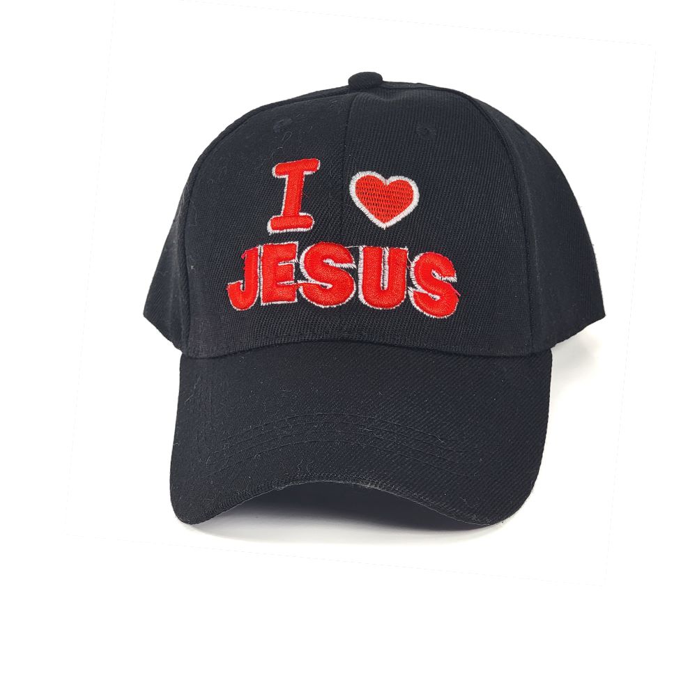 I Love Jesus Religious Baseball Cap Black