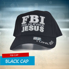 (FBI) Firm Believer In Jesus Religious Baseball Cap Black