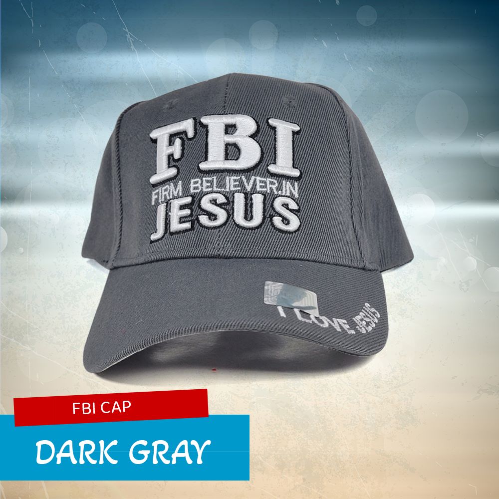 (FBI) Firm Believer In Jesus Religious Baseball Cap Grey