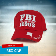 (FBI) Firm Believer In Jesus Religious Baseball Cap Red