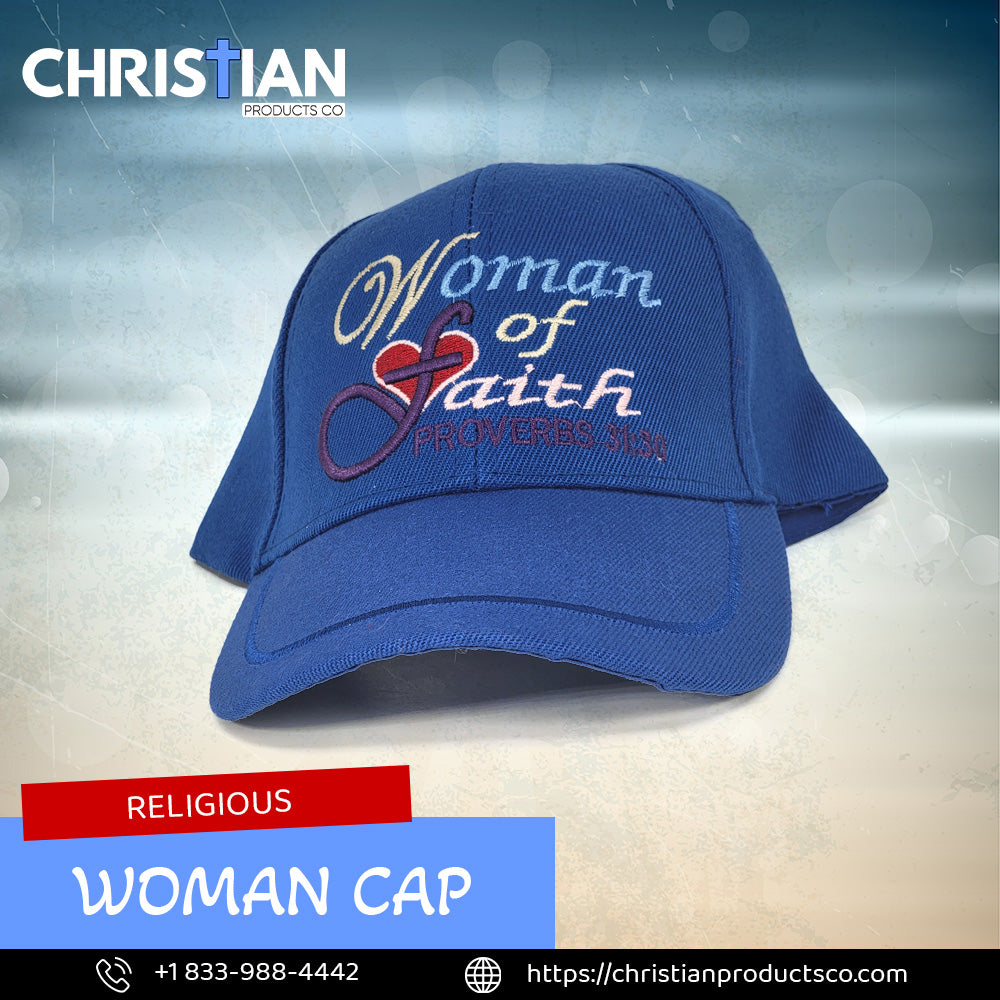"Woman Of Faith" Indigo Blue Baseball Cap